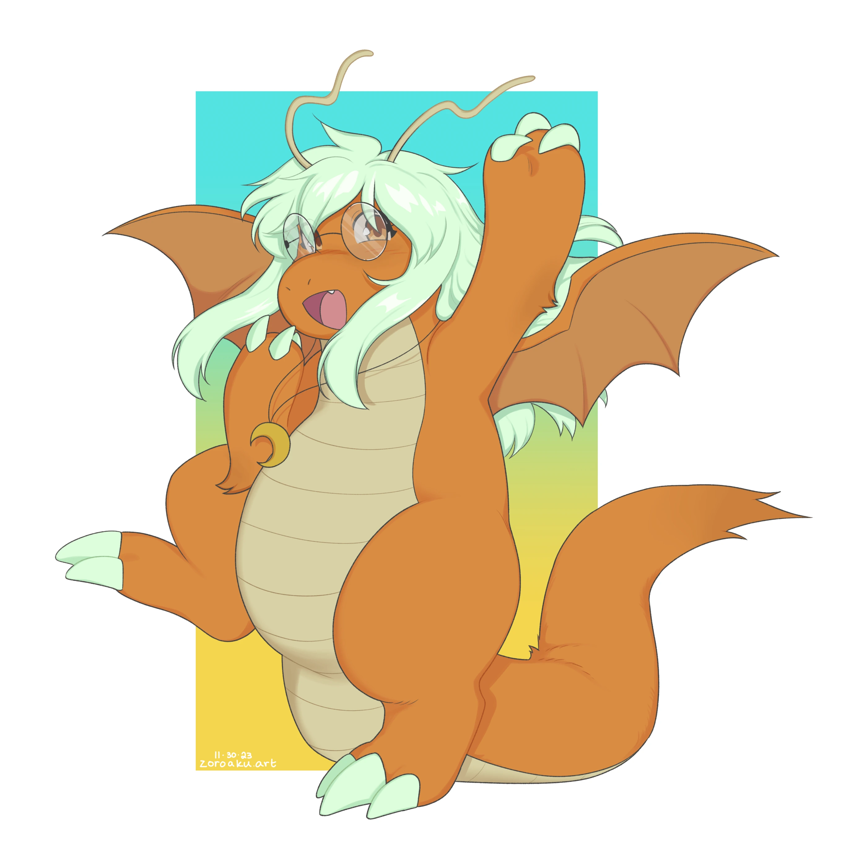 A happy Dragonite